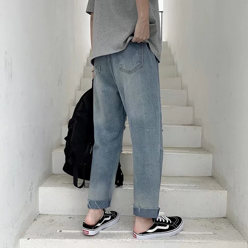 @港风青少年破洞牛仔裤韩版潮流潮男春夏季乞丐裤NZ236-P40,男装牛仔裤,星座223（原229-2）