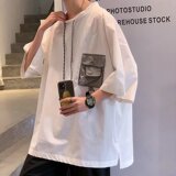@港风2025夏季新款超火宽松大码ins潮流高街半袖上衣DT03-P30，男装T恤，星座223（原229-2）