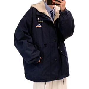 港风 假两件连帽炸街宽松棒球服夹克开衫外套     JK304-P65图片