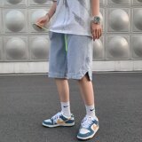 @港风潮牌牛仔短裤男士薄款潮流日系五分裤DK017-P45，男装牛仔裤，星座223（原229-2）