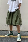 @港风日系宽松阔腿五分裤男ins潮夏季抽绳工装短裤DK027-P35，男装牛仔裤，星座223（原229-2）