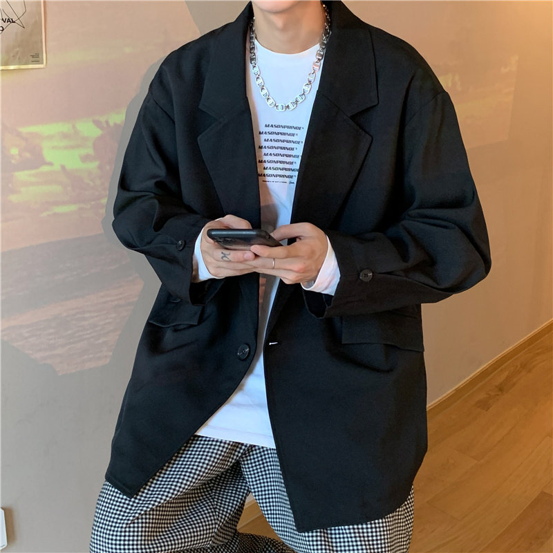 @港风 休闲西装男秋季新款港味西服宽松百搭外套XF6514-P55图片