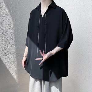 @港风   潮流百搭五分袖透气防晒衣男士夏季短袖衬衣 CS118-P45图片