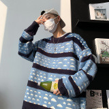 @港风新款秋装现货宽松情侣毛衣针织衫圆领21M81-P45，男装针织衫/毛衣，星座223（原229-2）