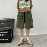 @港风短裤宽松五分裤男直筒港味显瘦中裤女潮insDK030-P50，男装牛仔裤，星座223（原229-2）