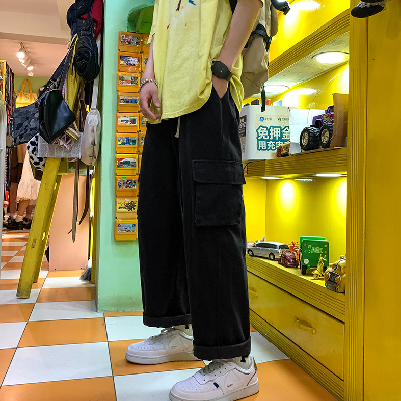 @港风2025夏季新款大口袋工装休闲裤男宽松直筒裤NZ262-P40,男装工装外套,星座223（原229-2）