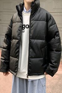 @港风 PU衣棉衣男韩版ins潮流宽松冬季保暖棉服MY9001-P75图片