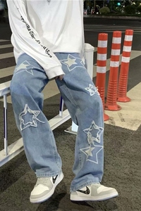 @  直筒宽松牛仔裤毛边工艺休闲潮男裤子 NZ207-P48图片