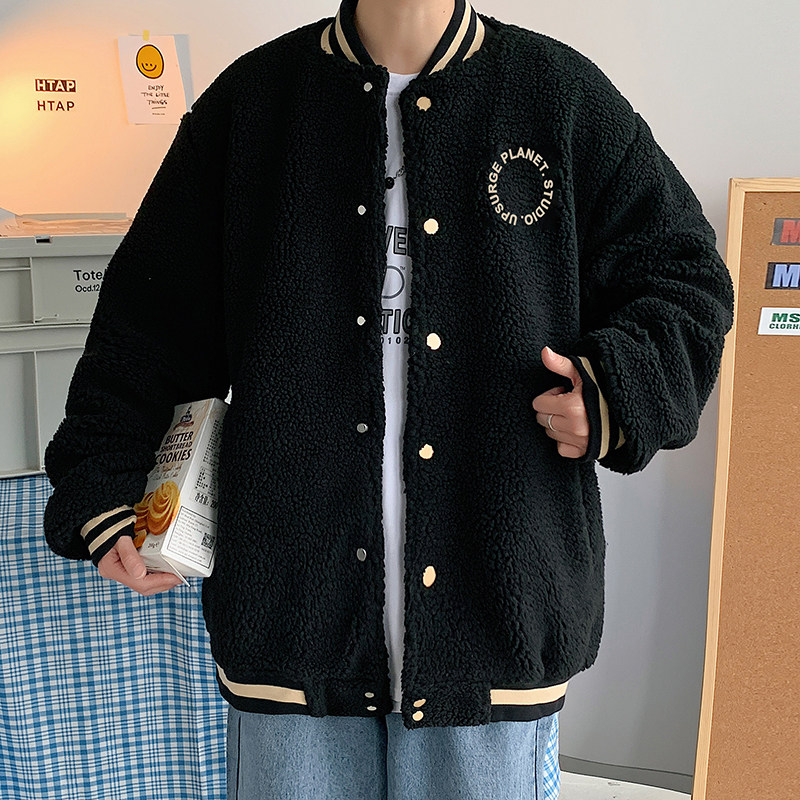 @港风2025秋冬季羊羔绒棉衣男棒球服夹克外套WT109-P65,男装夹克,星座223（原229-2）
