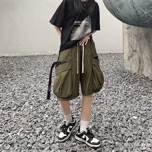 @港风   夏季短裤男士多口袋工装五分裤潮牌ins DK045-P35图片