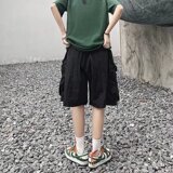 @港风男ins潮牌撞色宽松直筒垂感五分运动裤DK045-P35，女装休闲裤，星座223（原229-2）