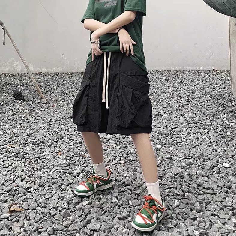 @港风男ins潮牌撞色宽松直筒垂感五分运动裤DK045-P35,女装休闲裤,星座223（原229-2）