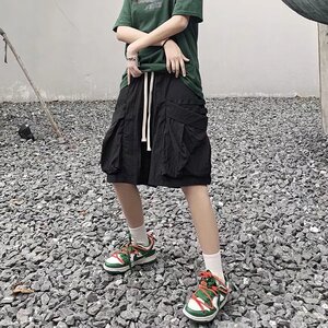 @港风 男ins潮牌撞色宽松直筒垂感五分运动裤 DK045-P35图片