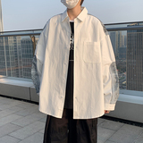 @港风2022腰果花拼接长袖衬衫男春秋潮流上衣CS106-P35，男装衬衫，星座223（原229-2）