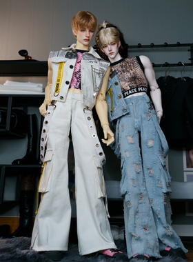 现货 Theone人型衣社 BJD娃衣 叔体 70 75叔牛仔马甲休闲三件套