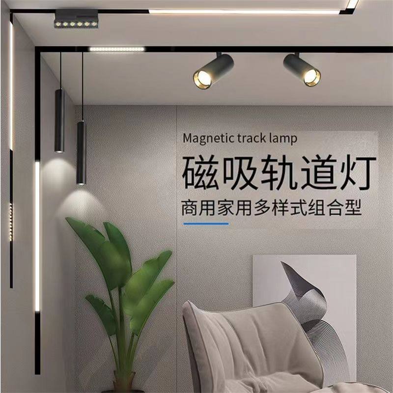 磁吸轨道灯嵌入式无主灯照明客厅餐厅线型灯明装预埋无边框磁吸灯,家装灯饰光源,轨道灯,淘宝优惠券,粉丝福利购,淘宝优惠卷