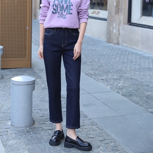 蚕丝羊绒烟管裤 加绒加厚发热保暖直筒牛仔裤 新款 Brand冬季 女Mini