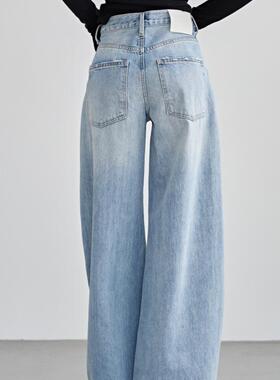 推荐时尚阔腿牛仔裤女Mini Brand新款高腰显瘦宽松香蕉裤弯刀裤子