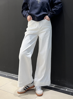 超柔白色阔腿牛仔裤女 minibrand2026春季新款高腰宽松显瘦直筒裤