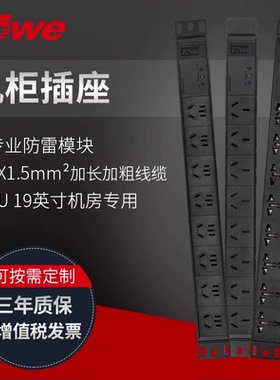 TOWE同为pdu机柜插座spd防雷防浪涌插排8位机房16a抗电涌插座10A