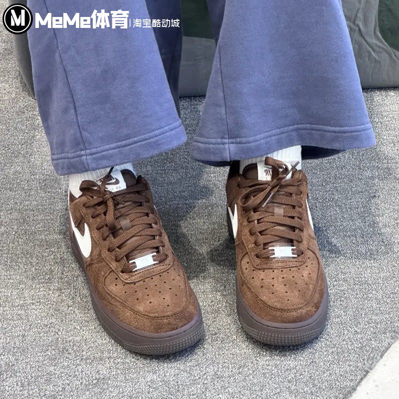 Nike耐克女鞋2026秋新品AF1复古棕翻毛皮空军一号板鞋 IQ0136-200