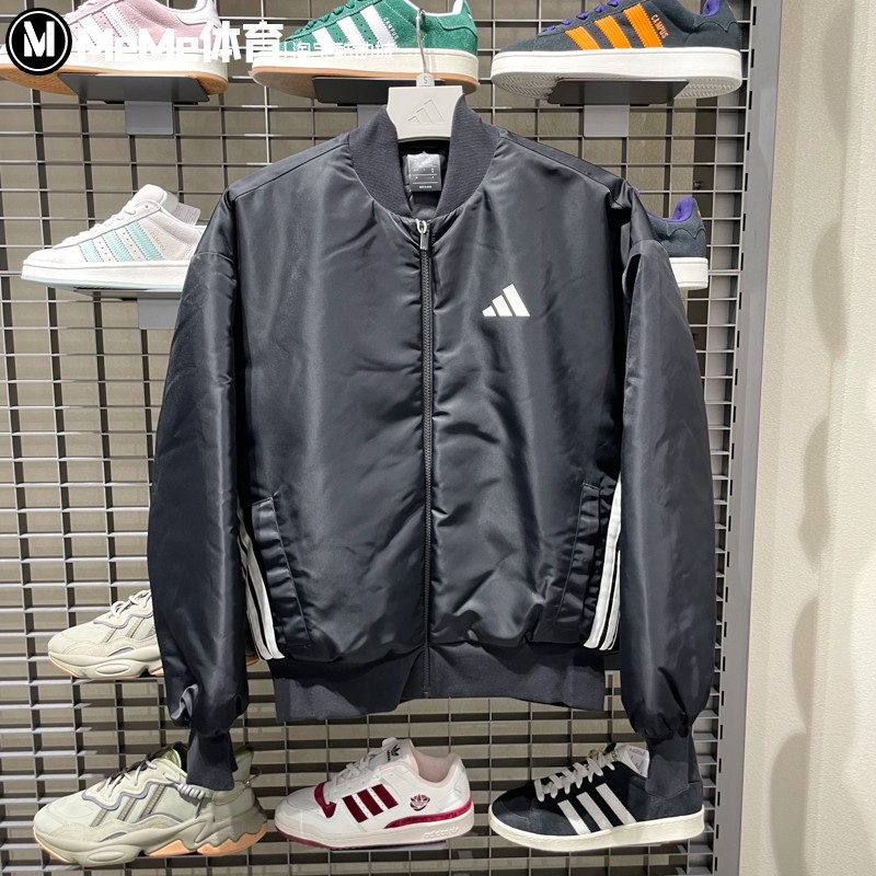 阿迪达斯男装2025冬季新品户外保暖飞行员运动休闲棉服外套JN1825
