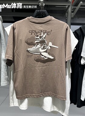 Nike耐克2026夏新品女子复古印花纯棉透气宽松短袖T恤 IR7589-214