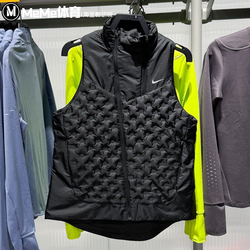 Nike耐克女装2025冬羽绒拼接轻盈保暖防风拒水跑步马甲FB7607-010