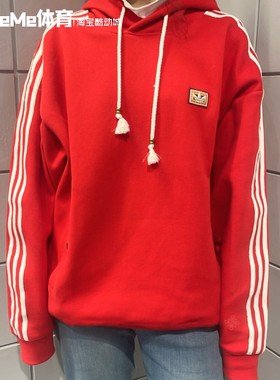 阿迪达斯三叶草2026马年限定新年款男子卫衣CNY红色连帽衫 KT0646