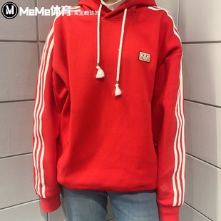 阿迪达斯三叶草2026马年限定新年款男子卫衣CNY红色连帽衫 KT0646