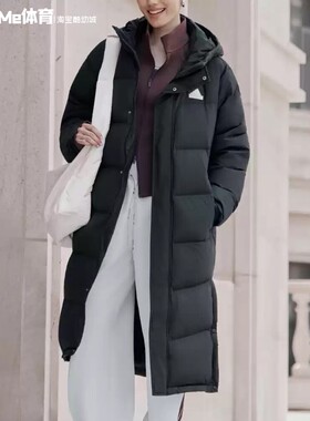 阿迪达斯女子长款羽绒服2025冬季新品保暖鸭绒运动连帽外套KF6741