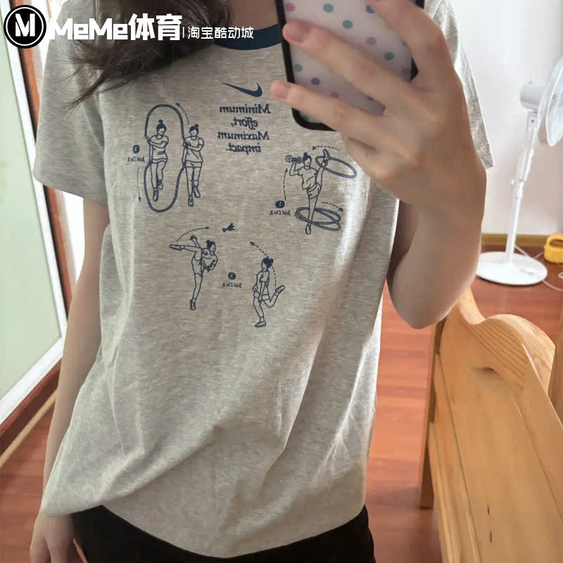 耐克女装2026秋季款卡通运动小人印花圆领纯棉休闲短袖IW1195-050