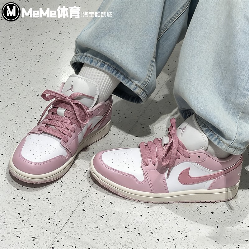耐克2026夏新品女鞋JORDAN AJ1樱花粉甜美百搭休闲板鞋DC0774-607
