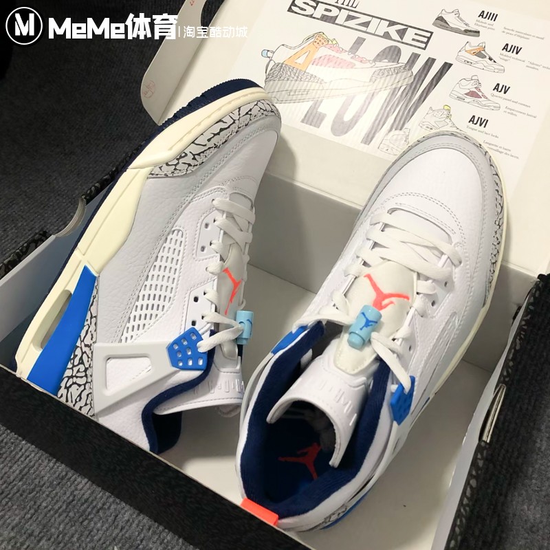 耐克男鞋2025冬季新品JORDAN气垫缓震白蓝灰篮球运动鞋FQ1759-110