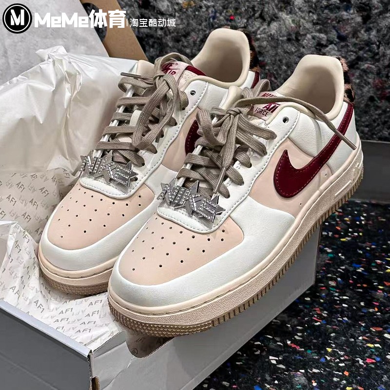 耐克女鞋2025冬季新品甜酷豹纹尾翼AF1空军一号运动鞋 IM7510-262