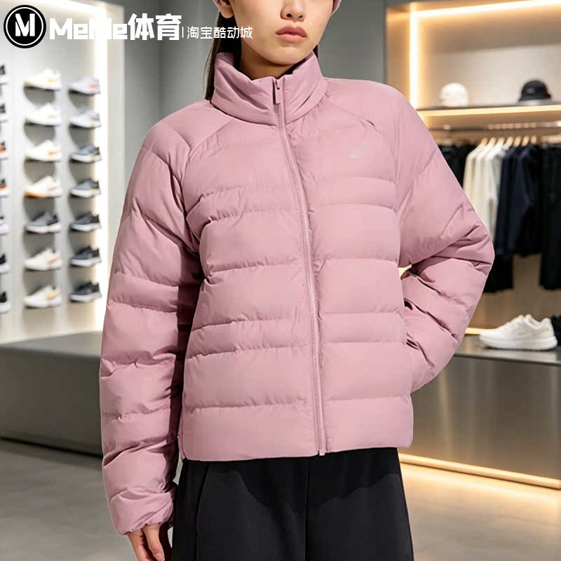 阿迪达斯女装2026冬款通勤防泼水立领短款防风保暖棉服外套KS5302
