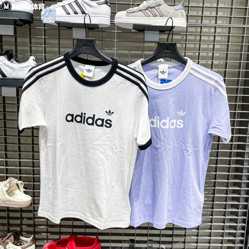 adidas阿迪达斯三叶草2026夏季新款女修身休闲短袖 HZ9541 HZ9543