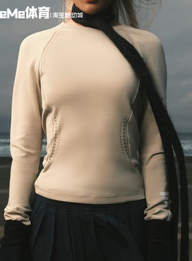 阿迪达斯女装2026春新品简约纯色圆领修身休闲运动长袖T恤 KV4858