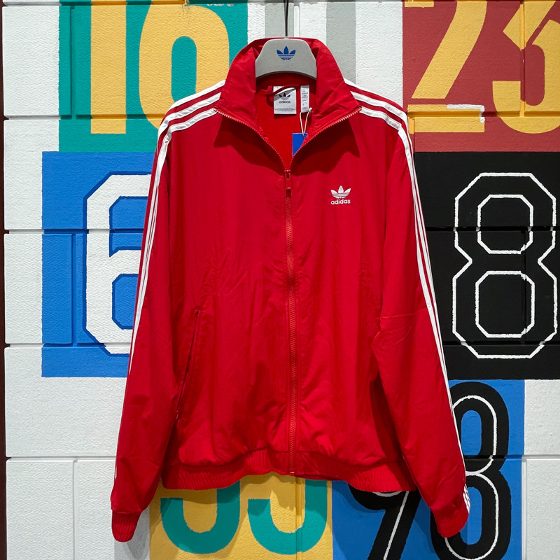 阿迪达斯三条纹梭织休闲夹克外套