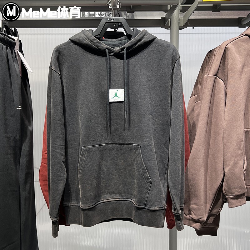 耐克男子薄绒保暖卫衣2025冬新品Jordan连帽休闲套头衫HM6389-010