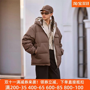 阿迪达斯男女同款2024冬新款双面穿拒水保暖时尚休闲羽绒服JM9130