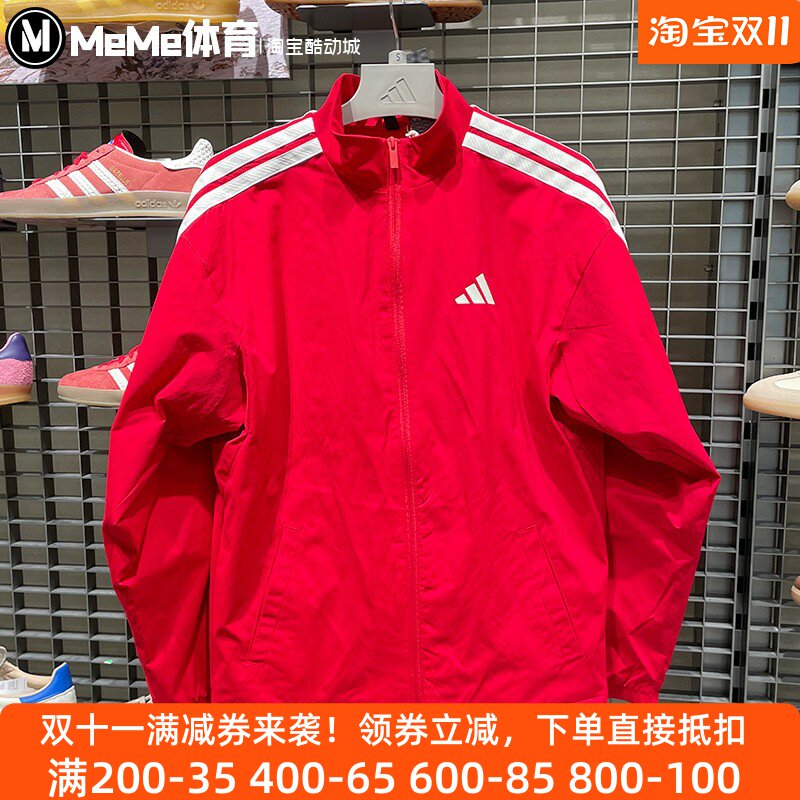 阿迪达斯2026马年限定新春款男子防风立领新年红运动服外套KR2519