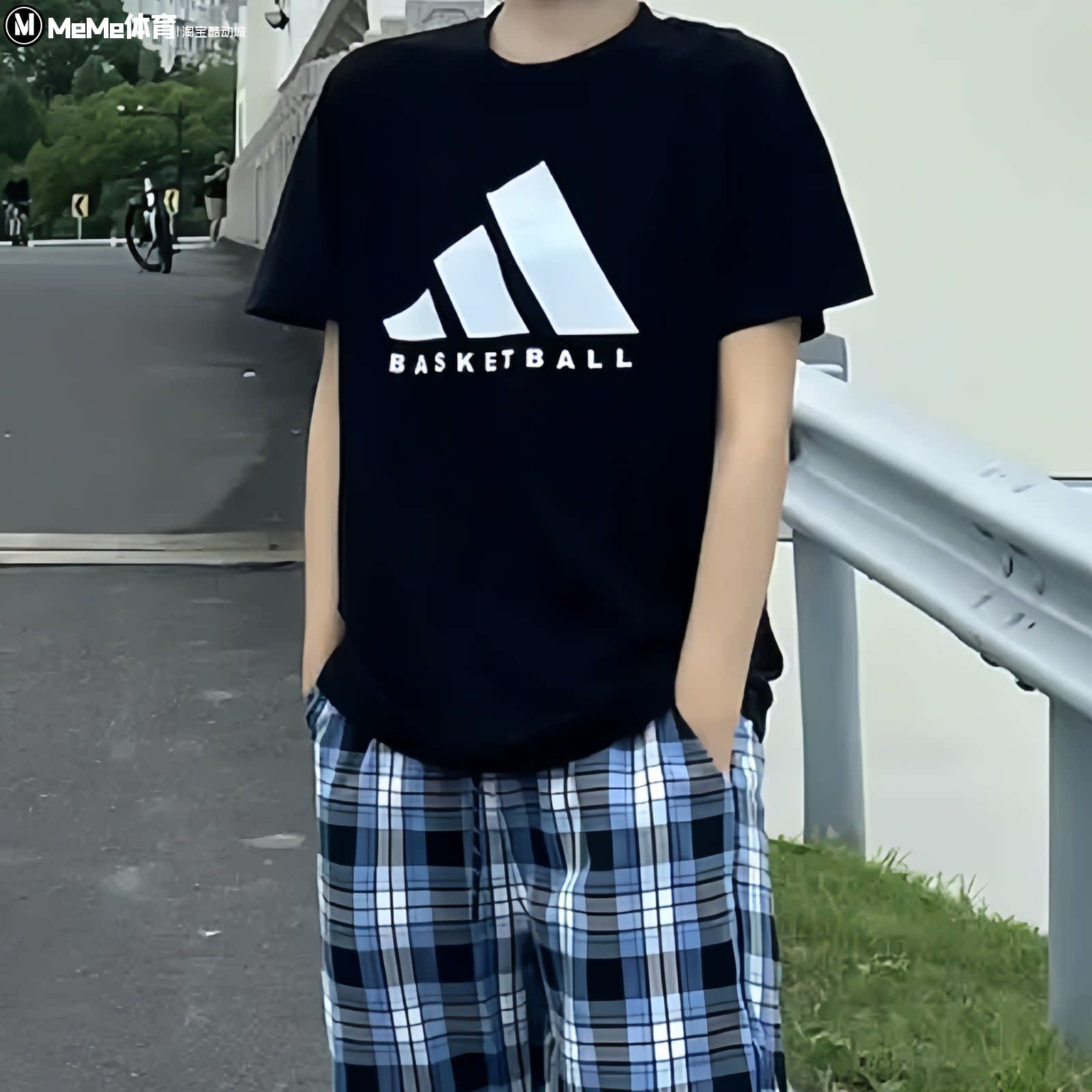 阿迪达斯男装2026秋款街头潮款黑色简约宽松透气速干短袖 KX5680