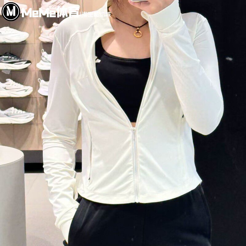 阿迪达斯女装2025夏新品立领修身纯色防晒衣KE5779 KE5780 KE5781