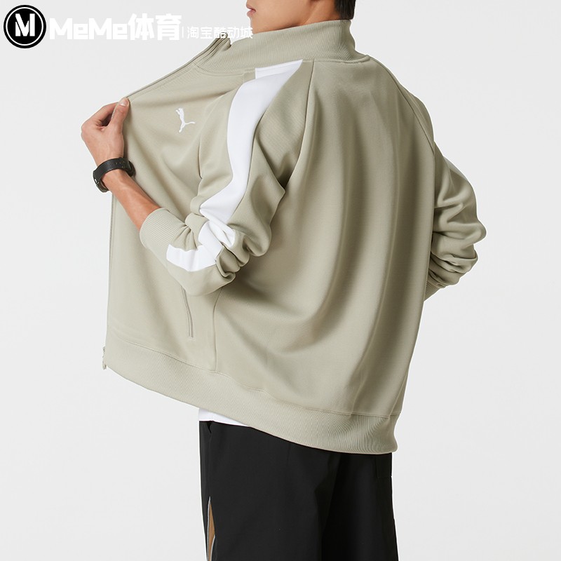 PUMA彪马2026春季新品男子T7针织立领拼接运动夹克外套 631858-61