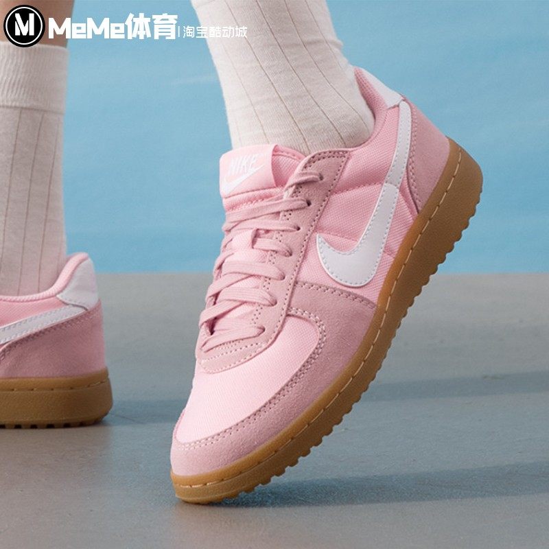 Nike耐克大童鞋2025秋新品复古薄底粉白橄榄球风运动鞋IF0465-603