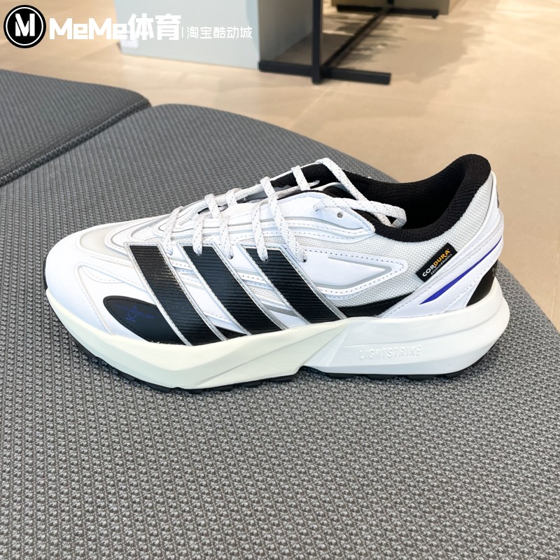 阿迪达斯男鞋2025冬季新品LIGHTBLAZE酷飒黑银撞色流光跑鞋JS1989