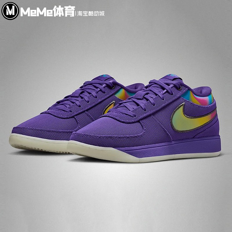 耐克男鞋2025冬新品德文布克1代炫彩葡萄紫撞色篮球鞋 IM7610-500