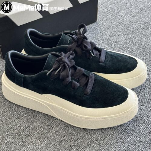 阿迪达斯翻毛皮黑白复古厚底板鞋