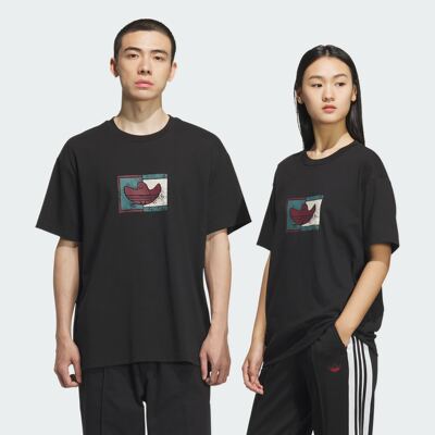 阿迪达斯三叶草短袖男女同款2025秋新品个性图案T恤KD4289 KD4290